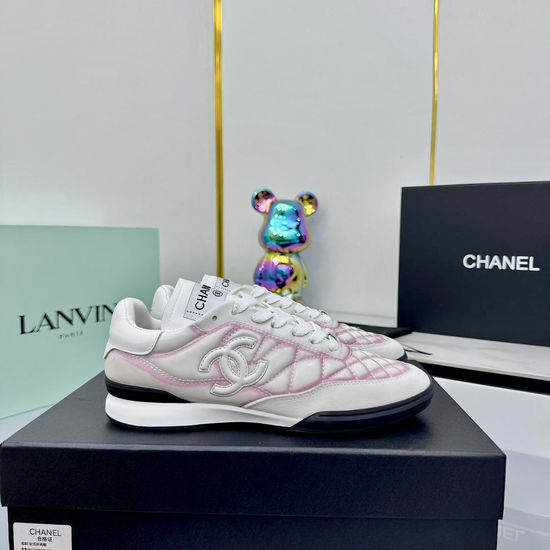 Chanel Embroidered Leather Casual Sneakers Fashion Mixed Color Design