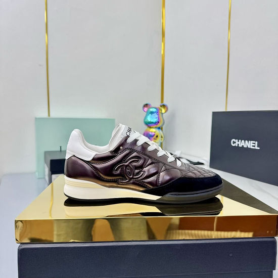 Chanel Premium Leather Embroidered Fashion Casual Sports Sneakers