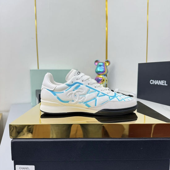 Chanel Premium Leather Embroidered Fashion Casual Sports Sneakers