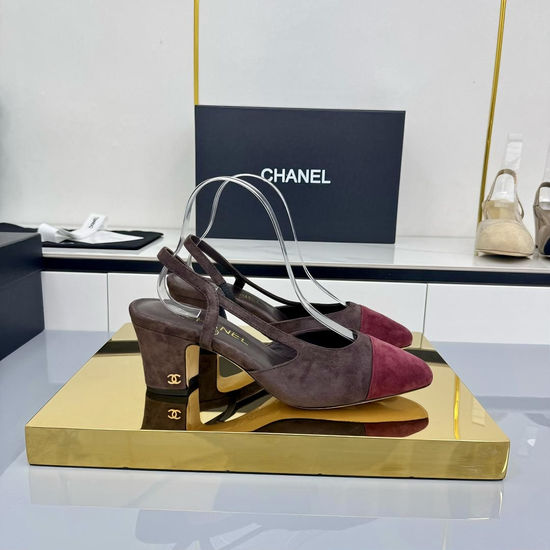 Chanel Classic Two Tone Slingback Flats Premium Sheepskin Lining