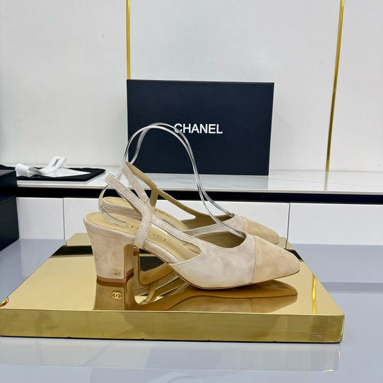 Chanel Classic Two Tone Slingback Flats Premium Sheepskin Lining