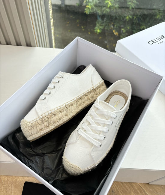 Celine Espadrille Platform Cloth Casual Comfortable Vintage Shoes
