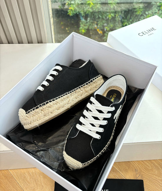 Celine Espadrille Platform Cloth Casual Comfortable Vintage Shoes