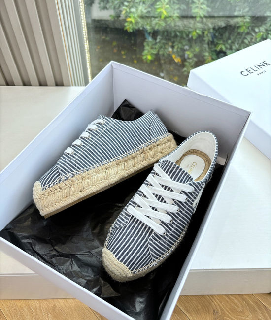 Celine Espadrille Platform Cloth Casual Comfortable Vintage Shoes