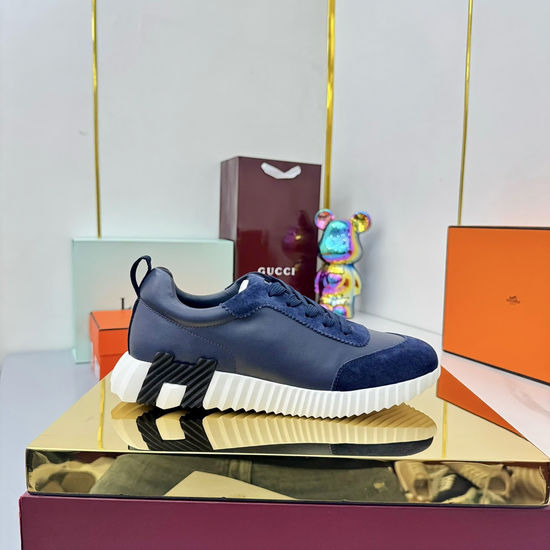 Hermes Classic Casual Comfortable Suede Canvas Chunky Sneakers