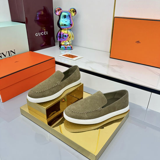 Hermes Classic Casual Comfortable Suede Canvas Chunky Sneakers