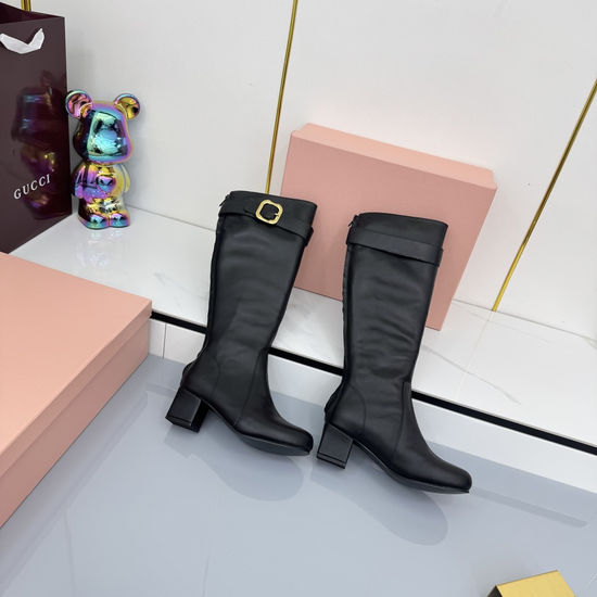 Miu Miu Chunky Heel Back Zip Ankle Boots