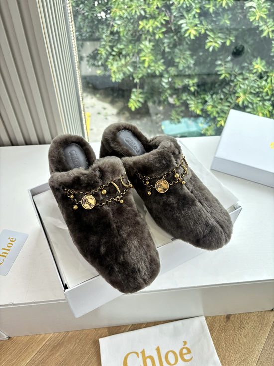 Chloe Furry Lined Open Toe Slippers Soft Warm Non-slip