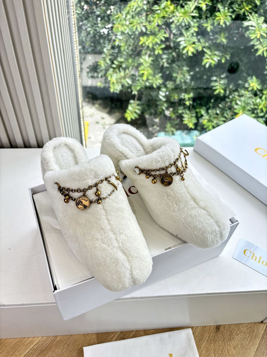 Chloe Furry Lined Open Toe Slippers Soft Warm Non-slip