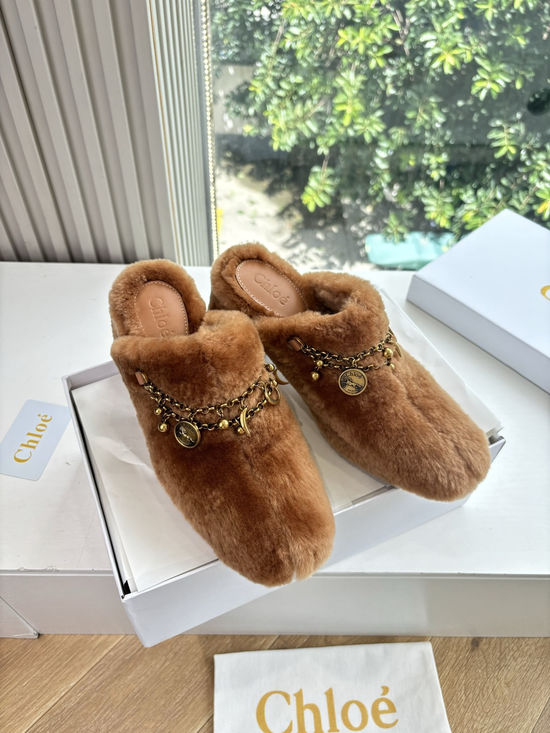 Chloe Furry Lined Open Toe Slippers Soft Warm Non-slip