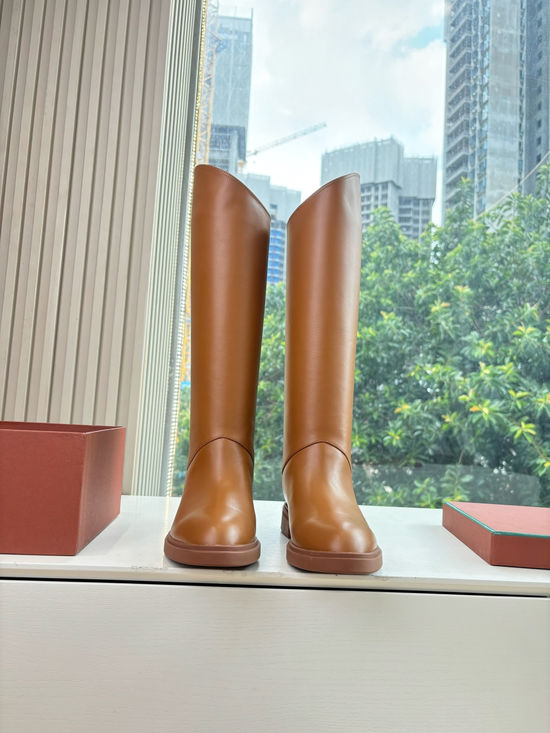 Loro Piana Leather Slip On Ankle Boots Comfortable Anti-slip Sole
