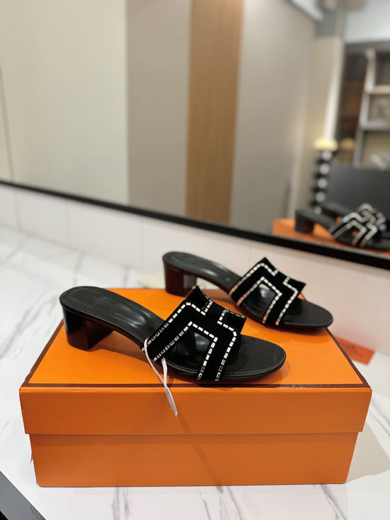 Hermes Classic Rhinestone Suede Leather Comfort Dress Shoes