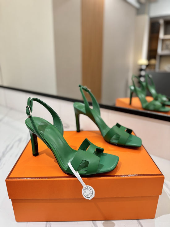 Hermes Classic Smooth Leather High Heel Daily Shoes
