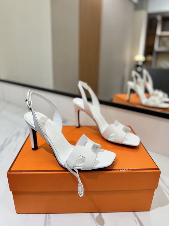 Hermes Classic Smooth Leather High Heel Daily Shoes