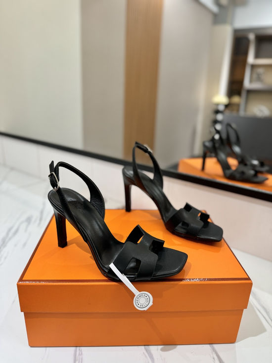 Hermes Classic Smooth Leather High Heel Daily Shoes
