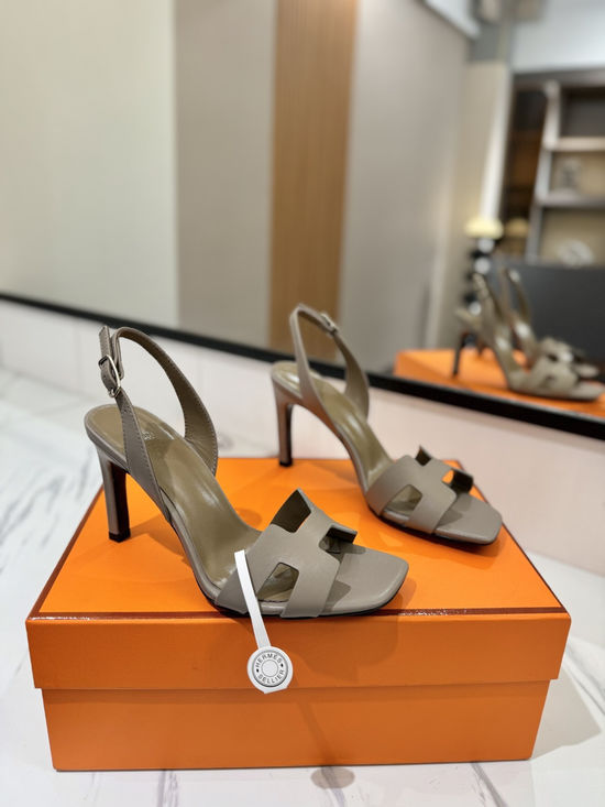 Hermes Classic Smooth Leather High Heel Daily Shoes