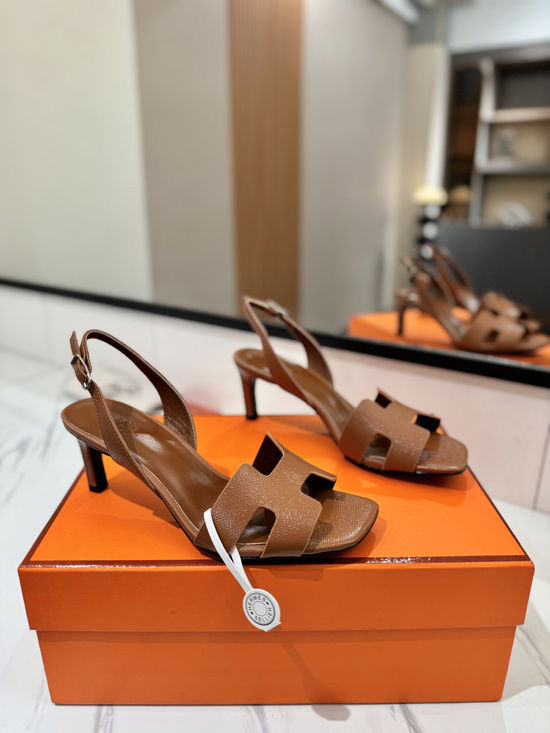 Hermes Classic 6.5cm Epsom Leather Comfortable Pumps