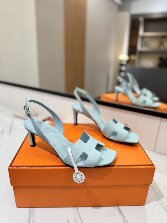 Hermes Classic 6.5cm Epsom Leather Comfortable Pumps