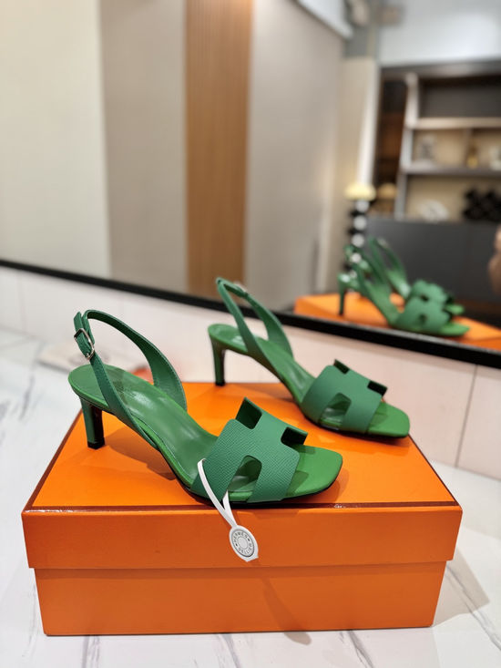 Hermes Classic 6.5cm Epsom Leather Comfortable Pumps