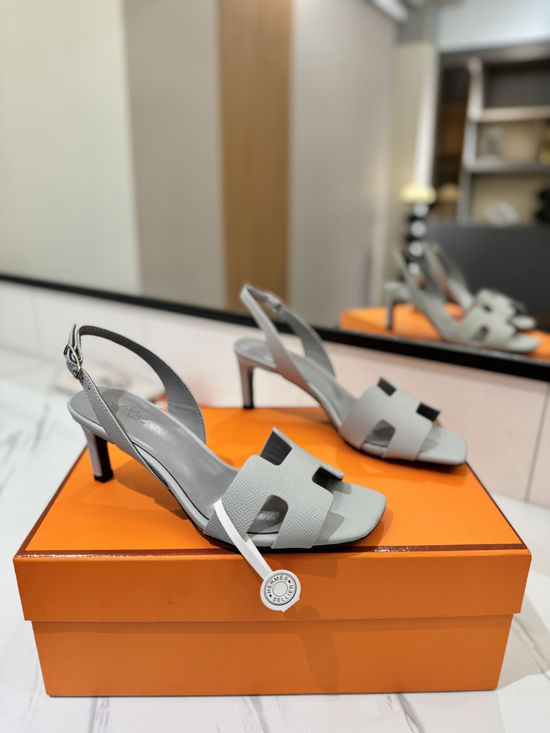 Hermes Classic 6.5cm Epsom Leather Comfortable Pumps