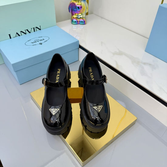 Prada Genuine Leather Thick Sole Mary Jane Casual Shoes
