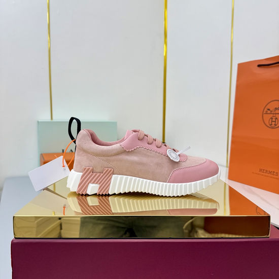 Hermes Suede Canvas Casual Athletic Shoes Comfortable Walking Sneakers