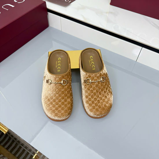 Gucci Fleece Lined Suede Leather Mules with Hardware