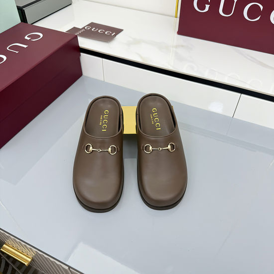 Gucci Fleece Lined Suede Leather Mules with Hardware