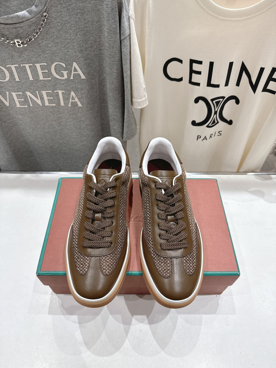 Loro Piana Soft Leather Lace-Up Casual Comfortable Walking Shoes
