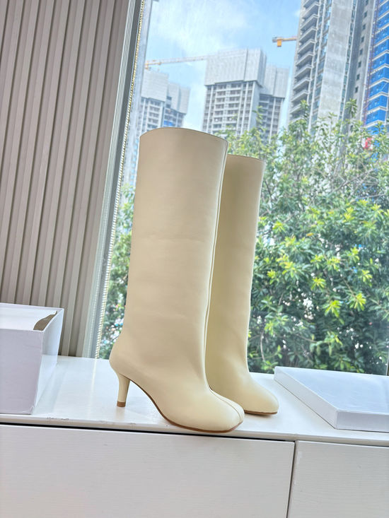 Maison Margiela Split Toe Stylish Thick Heel Comfortable Mid-calf Leather Boots