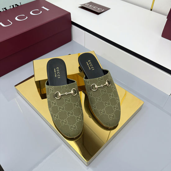 Gucci Suede Horsebit Mules with Leather Sole