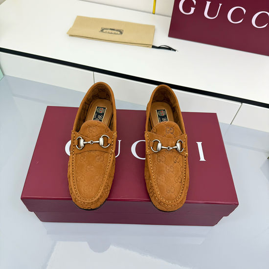 Gucci Green Suede Loafers with Silver Horsebit Accent