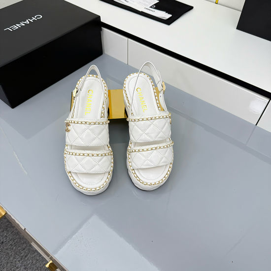 Chanel Quilted Leather Chain Sandals Elegant Daily Comfort Footwear