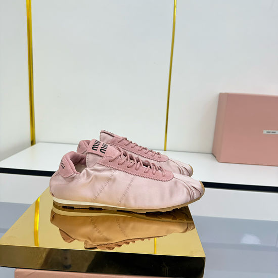 Miu Miu Satin Upper Soft Sole Ballet Flats For Daily Wear