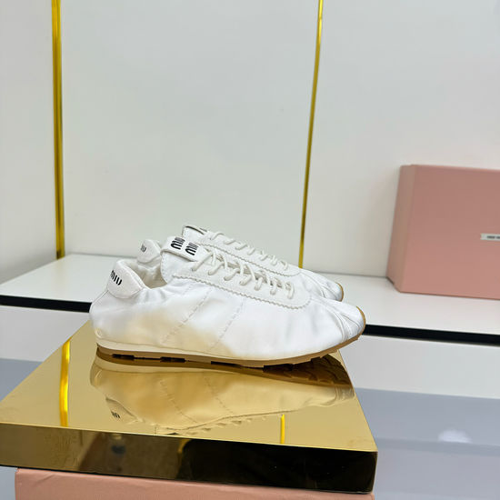 Miu Miu Satin Upper Soft Sole Ballet Flats For Daily Wear