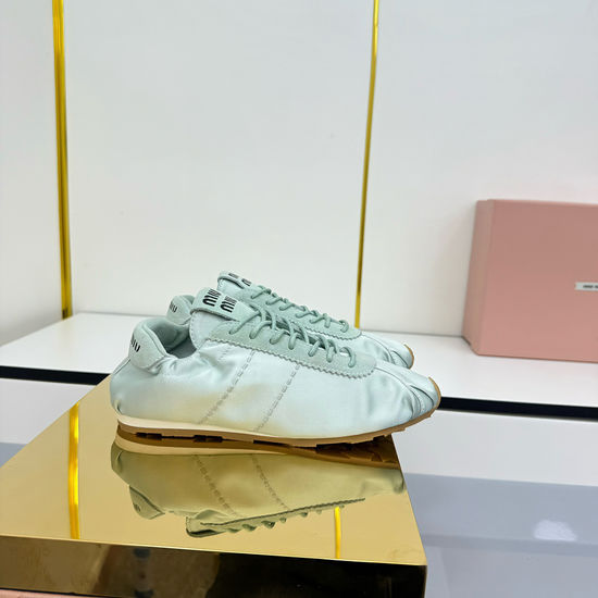 Miu Miu Satin Upper Soft Sole Ballet Flats For Daily Wear
