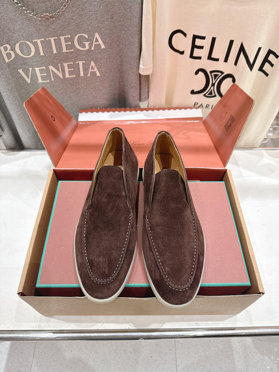 Loro Piana Suede High Top Comfortable Slip On Casual Loafer Shoes
