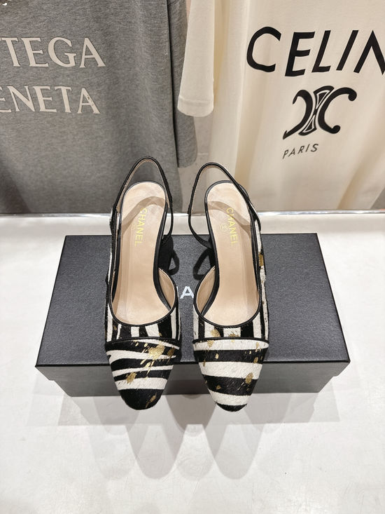 Chanel Round Toe Mary Jane Heeled Sandals Fashionable