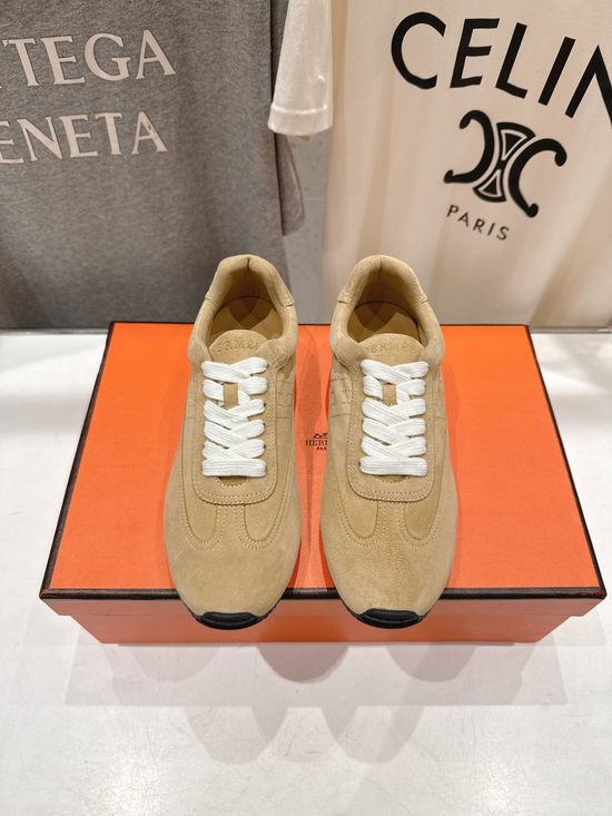 Hermes Color Block Lace-Up Casual Comfortable Sneakers