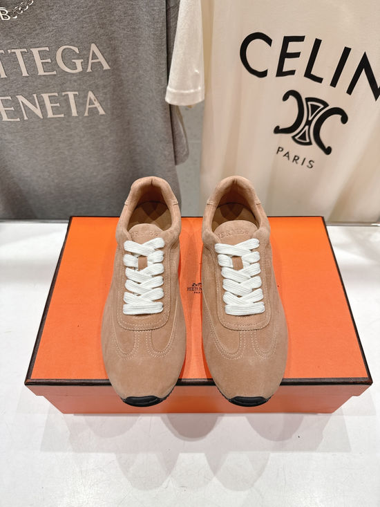 Hermes Color Block Lace-Up Casual Comfortable Sneakers