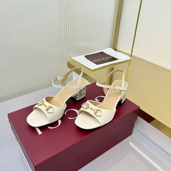 Gucci Mid-heel Horsebit Sandals with Platform Sole