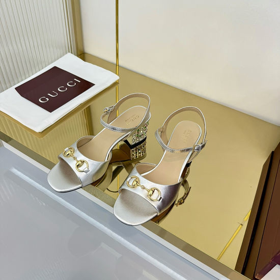 Gucci Mid-heel Horsebit Sandals with Platform Sole