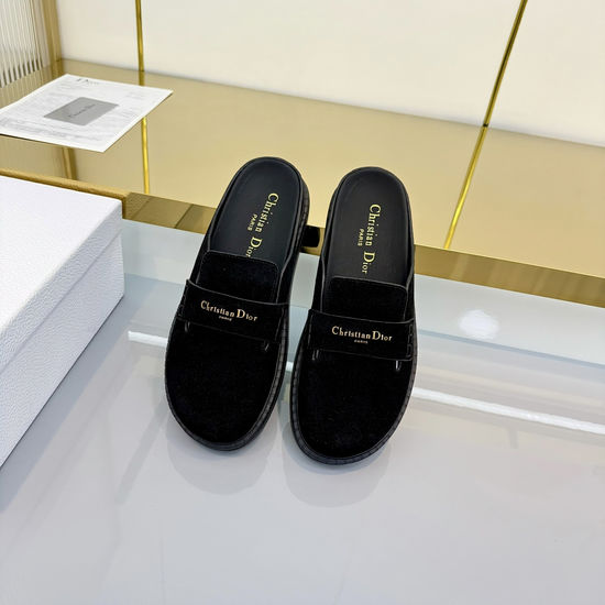 Christian Dior Textile Synthetic Leather Slip On Casual Slides