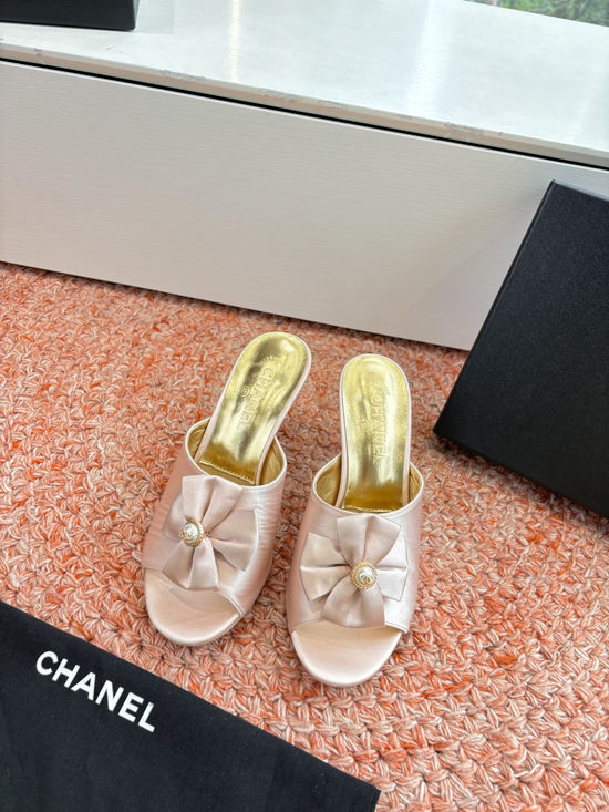 Chanel Metallic Leather Slides Comfortable Casual