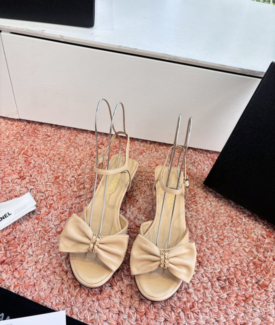 Chanel Bow Sandals Genuine Leather Comfortable Breathable