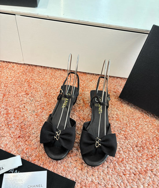 Chanel Bow Sandals Genuine Leather Comfortable Breathable