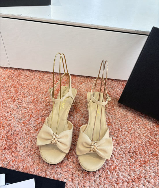 Chanel Bow Sandals Genuine Leather Comfortable Breathable
