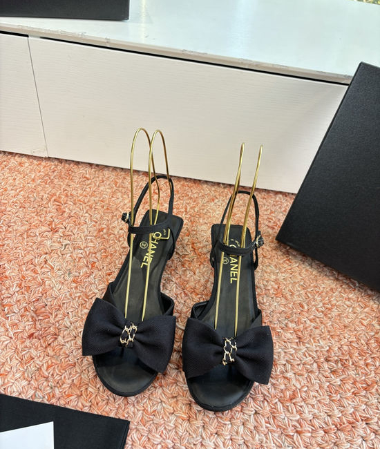 Chanel Bow Sandals Genuine Leather Comfortable Breathable