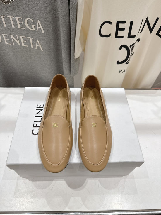 Celine Sheepskin Leather Mary Jane Loafers Comfortable Casual Flats