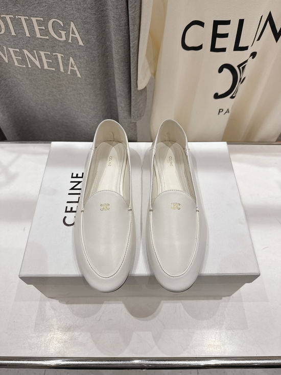 Celine Sheepskin Leather Mary Jane Loafers Comfortable Casual Flats
